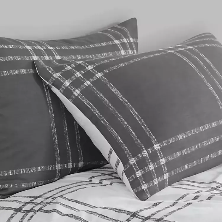 Kirklands Home Gray Plaid Dayton 3-pc. Full/Queen Comforter Set Sale