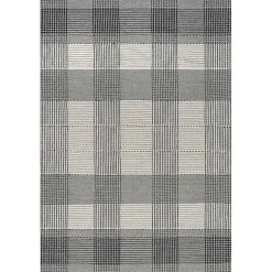 Kirklands Home Plaid Emily Henderson x RugsUSA Area Rug, 3x5 Gray Outlet