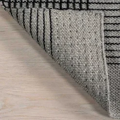 Kirklands Home Plaid Emily Henderson x RugsUSA Area Rug, 5x8 Gray Discount