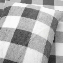 Kirklands Home Gray Plaid Faux Fur 3-pc. King Comforter Set Sale
