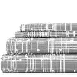 Kirklands Home Plaid Polka Dot 3-pc. Twin Sheet Set Gray