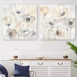 Kirklands Home Poppy Garden 2-pc. Canvas Art Set, 30x30 in. Gray