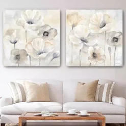 Kirklands Home Poppy Garden 2-pc. Canvas Art Set, 40x40 in. Gray Hot