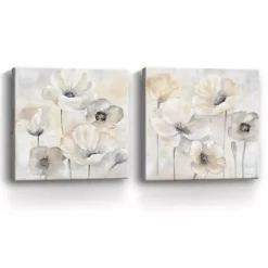 Kirklands Home Poppy Garden 2-pc. Canvas Art Set, 40x40 in. Gray Hot