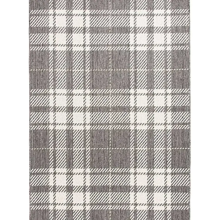 Kirklands Home Priya Plaid Indoor/Outdoor Area Rug, 5x7 Gray Discount