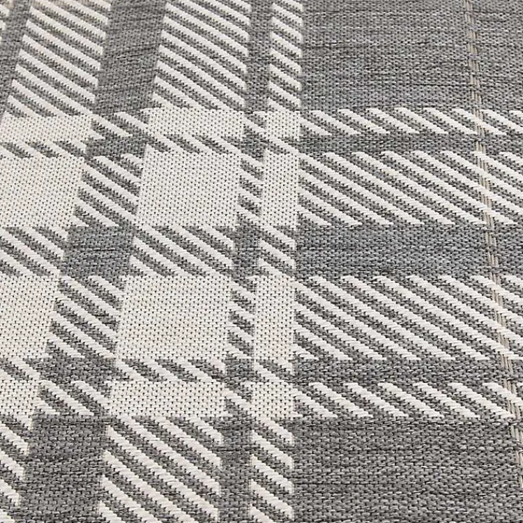 Kirklands Home Priya Plaid Indoor/Outdoor Area Rug, 5x7 Gray Discount