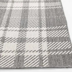 Kirklands Home Priya Plaid Indoor/Outdoor Area Rug, 7x9 Gray Sale
