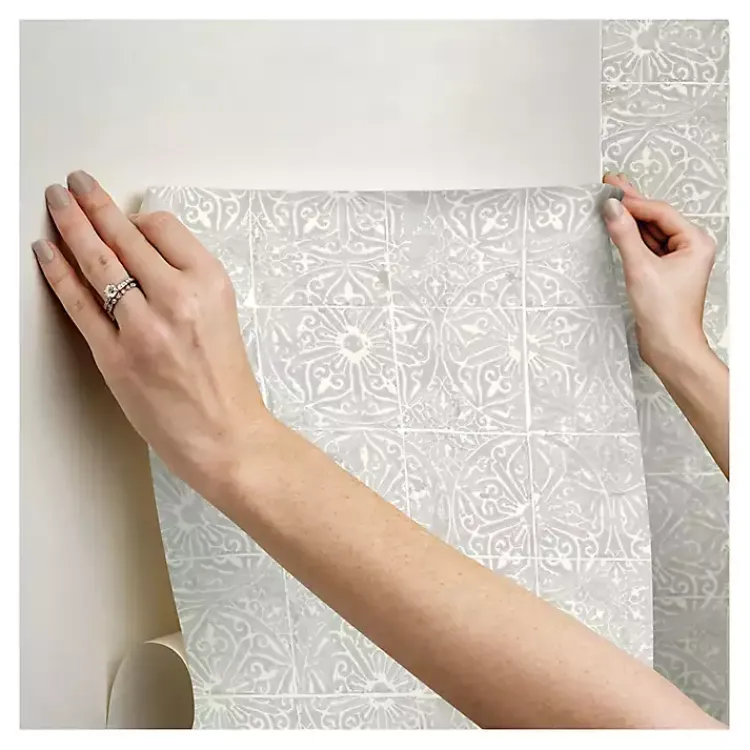 Kirklands Home Provincial Tiles Peel & Stick Wallpaper Gray Online