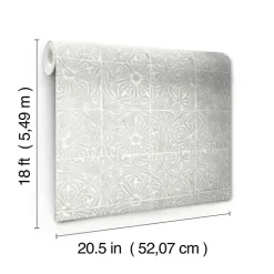 Kirklands Home Provincial Tiles Peel & Stick Wallpaper Gray Online