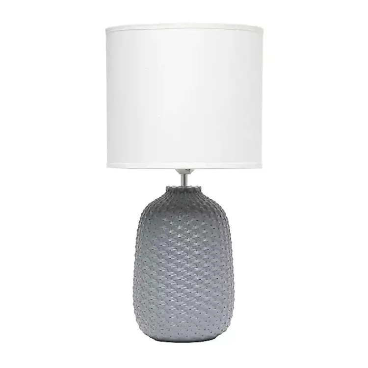 Kirklands Home Purled Ceramic Table Lamp Gray Clearance