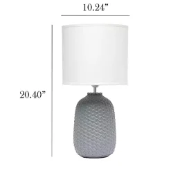 Kirklands Home Purled Ceramic Table Lamp Gray Clearance