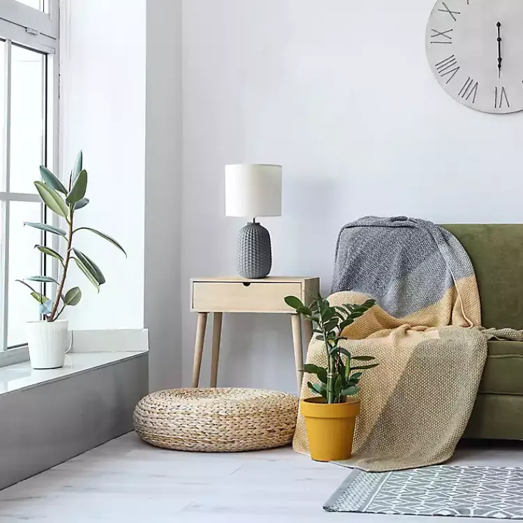 Kirklands Home Purled Ceramic Table Lamp Gray Clearance