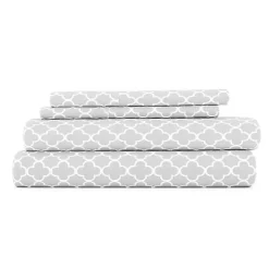 Kirklands Home Quatrefoil 4-pc. California King Sheet Set Gray Hot