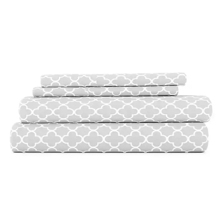 Kirklands Home Quatrefoil 4-pc. California King Sheet Set Gray Hot