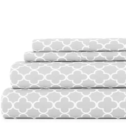 Kirklands Home Quatrefoil 4-pc. Full Sheet Set Gray