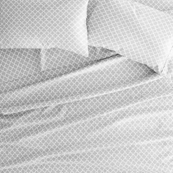 Kirklands Home Quatrefoil 4-pc. Queen Sheet Set Gray Sale