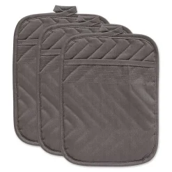 Kirklands Home Quilted 3-pc. Potholder Set Gray Clearance