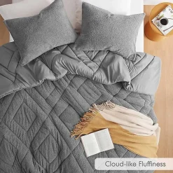 Kirklands Home Quilted Teddy 3-pc. King Comforter Set Gray Sale