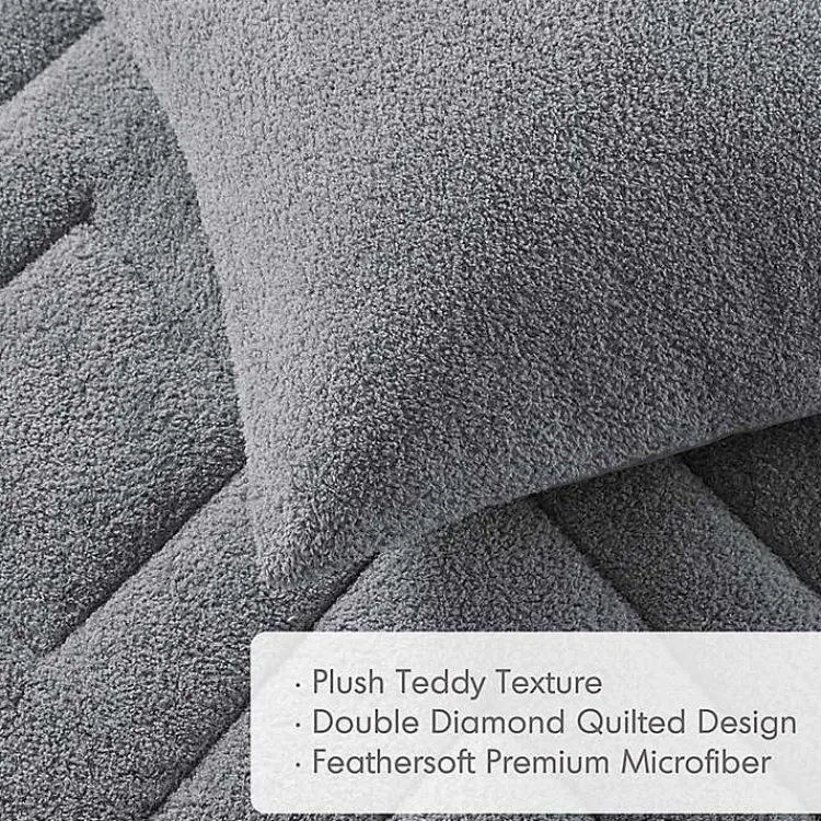 Kirklands Home Quilted Teddy 3-pc. King Comforter Set Gray Sale