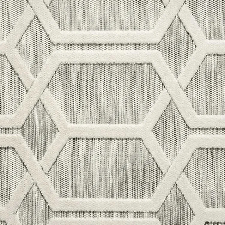 Kirklands Home Gray Raised Honeycomb Indoor/Outdoor Area Rug, 7x9 Outlet