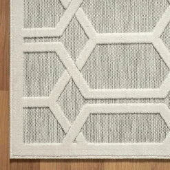 Kirklands Home Gray Raised Honeycomb Indoor/Outdoor Area Rug, 7x9 Outlet