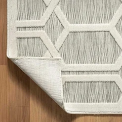 Kirklands Home Gray Raised Honeycomb Indoor/Outdoor Area Rug, 7x9 Outlet