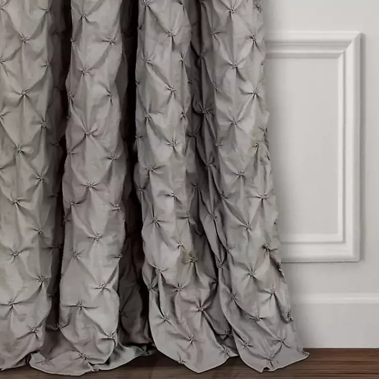 Kirklands Home Ravello Pintuck Curtain Panel, 84 in. Gray Clearance