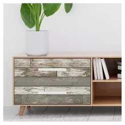 Kirklands Home Gray Reclaimed Wood Peel & Stick Wallpaper Best