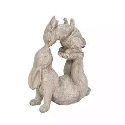 Easter Decorations>Kirklands Home Resin Baby Bunny Kissing Statue Gray