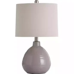 Kirklands Home Gray Ribbed Ceramic Table Lamp Ivory Sale