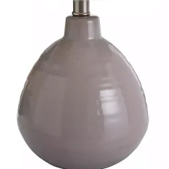 Kirklands Home Gray Ribbed Ceramic Table Lamp Ivory Sale