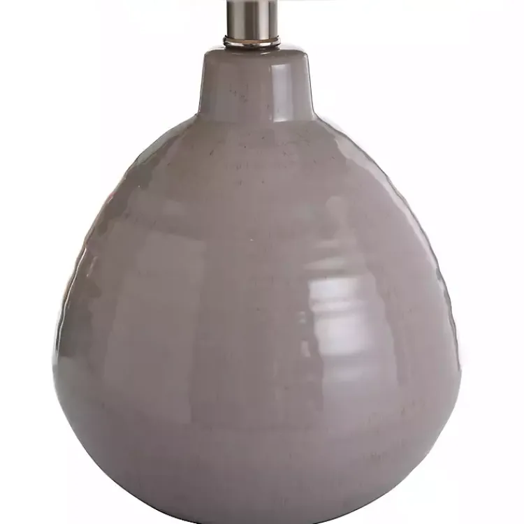 Kirklands Home Gray Ribbed Ceramic Table Lamp Ivory Sale