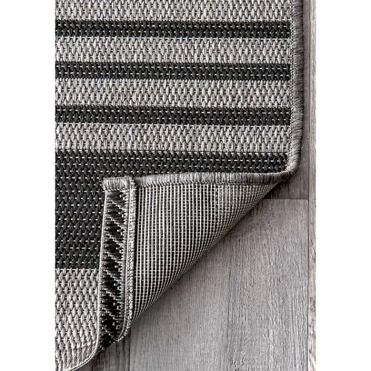 Kirklands Home Gray Robin Stripe Outdoor Rug, 5x8 Best
