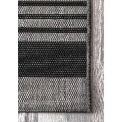 Kirklands Home Gray Robin Stripe Outdoor Rug, 5x8 Best