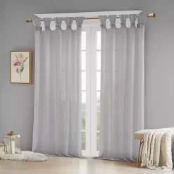 Kirklands Home Rosette Tab Top Curtain Panel, 63 in. Gray Hot