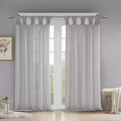Kirklands Home Rosette Tab Top Curtain Panel, 63 in. Gray Hot