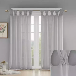 Kirklands Home Gray Rosette Tab Top Curtain Panel, 84 in. Grayr New
