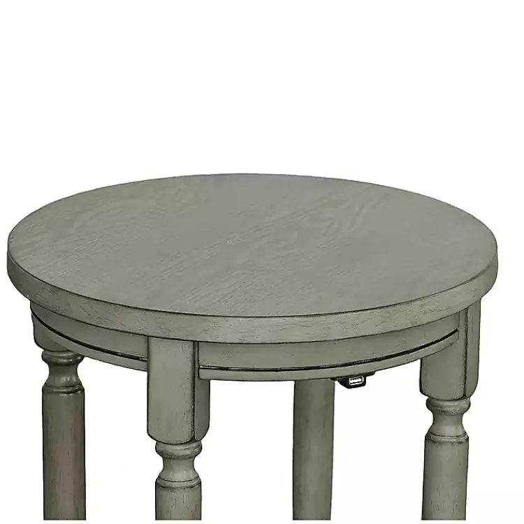 Kirklands Home Round Charging Accent Table Gray Hot