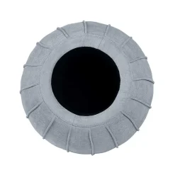 Kirklands Home Rounded Oval Storage Ottoman Gray Outlet