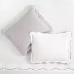 Kirklands Home Gray Scallop Edge 3-pc. King Duvet Cover Set Outlet