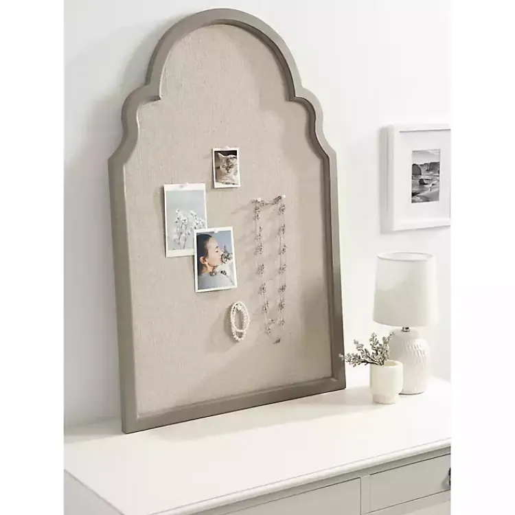 Memo & Chalkboards>Kirklands Home Scalloped Arch Fabric Pinboard Gray