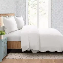 Kirklands Home Gray Scalloped Edge 3-pc. King Comforter Set Clearance