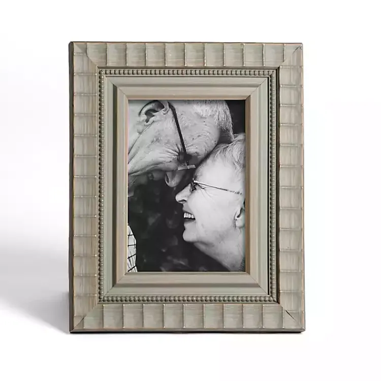 Picture Frames>Kirklands Home Scalloped Edge Picture Frame Gray