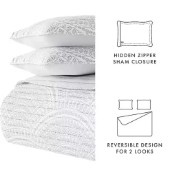 Kirklands Home Gray Scalloped Reversible 2-pc. Twin Quilt Set Hot