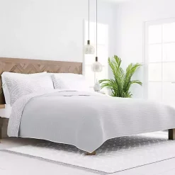 Kirklands Home Gray Scalloped Reversible 3-pc. King Quilt Set