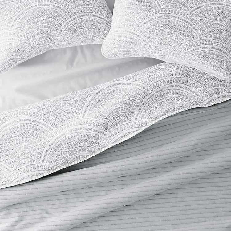 Kirklands Home Gray Scalloped Reversible 3-pc. King Quilt Set