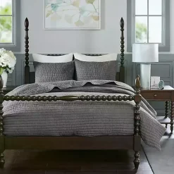 Kirklands Home Serene Quilted 3-pc. King Coverlet Set Gray Hot
