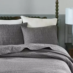 Kirklands Home Serene Quilted 3-pc. Queen Coverlet Set Gray Discount