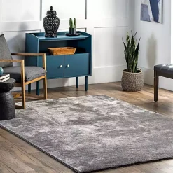 Kirklands Home Shag Washable Area Rug, 5x8 Gray Clearance