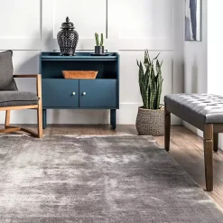 Kirklands Home Shag Washable Area Rug, 5x8 Gray Clearance